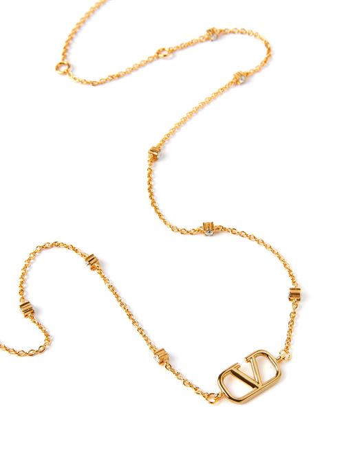 MINI VLOGO SIGNATURE NECKLACE IN METAL AND SWAROVSKI® CRYSTALS VALENTINO GARAVANI | 6W2J0T54YCWMH5